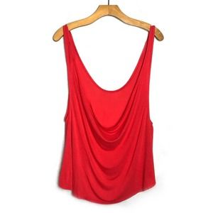Foreign Exchange | Red Tank Top with Draping Back